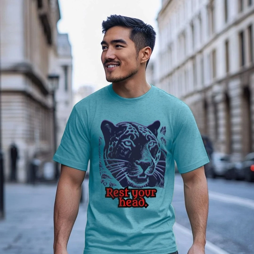 T-shirt design, Rest your head. 