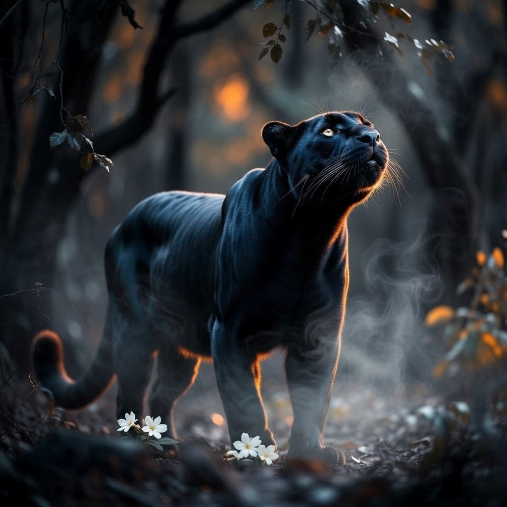 Panther smelling air.