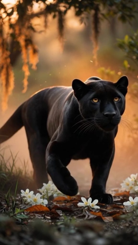 panther looking into distance.